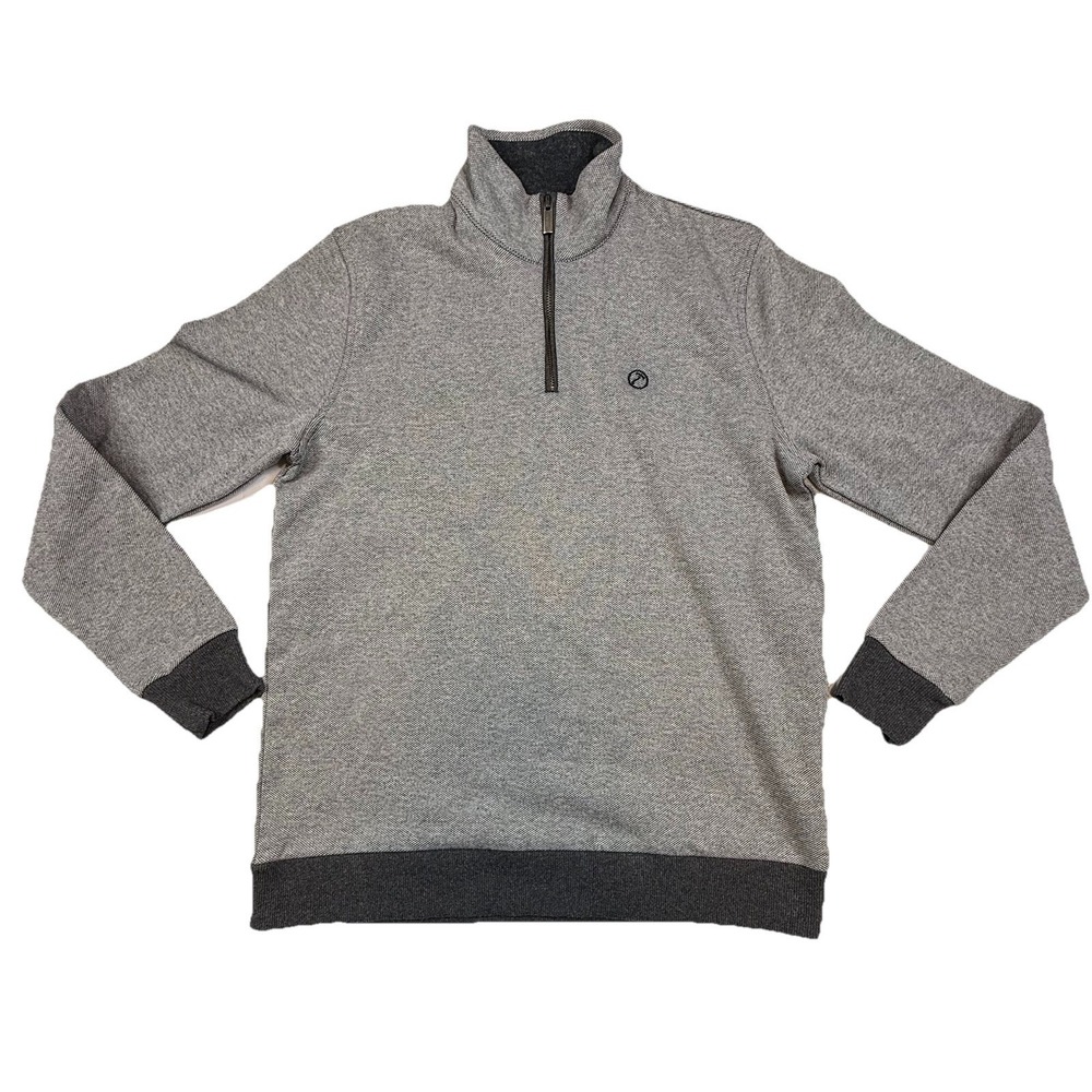 Hammer Made‎ Dakota 1/4 Zip Sweatshirt Chevron Print Gray Mens Medium